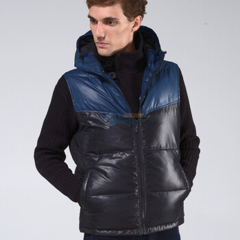 AK男装秋冬新品 90%灰鸭绒连帽防寒保暖背心10401003 黑色 XXL