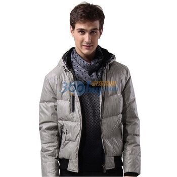 稻草人男装2011冬季新品运动休闲连帽保暖纯色羽绒服UR115273（三色）浅灰色185/100A(XL)
