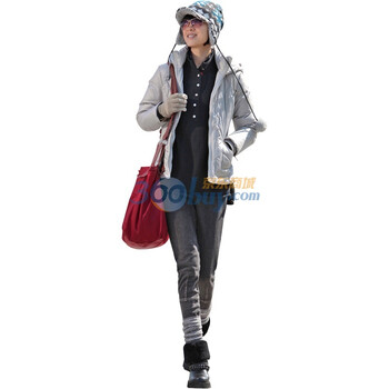 艾米 AMII 秋冬新品 立领连帽修身羽绒服 11120563 浅灰色 XL