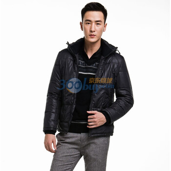 PEACEBIRD太平鸟男装冬季新品棉褛80610426001 黑色 XXXL