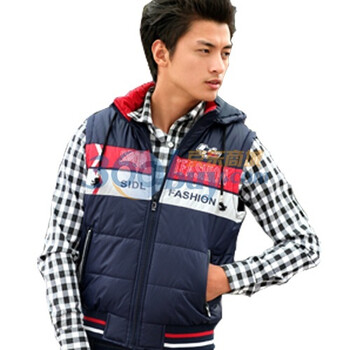 TUOYI2011秋冬新款时尚棉马甲背心男棉服袄保暖防寒服K119蓝色XXXL