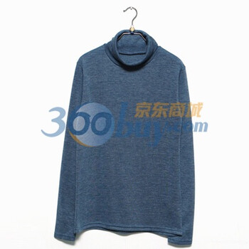 时尚起义 冬装韩国进口棉质混色高领T恤 男563394 青碧色 one