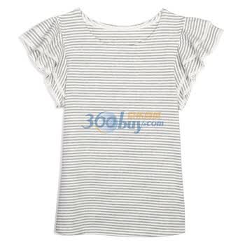歌莉娅GOELIAT恤海军风层层荷叶T恤107R036W 银灰色 M