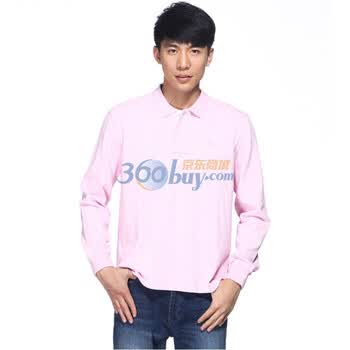 IZOD 新品纯棉翻领长袖标准男士商务polo衫 1061913102403粉色XXL(185/102A)