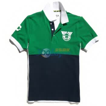 Giordano佐丹奴BSX Polo 男MC植绒撞色珠地POLO 04012003 绿色 XL
