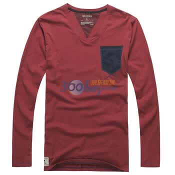 零号男 2012春季新品 潮流贴布拼接撞色T恤 BFA0123 红色 XXL