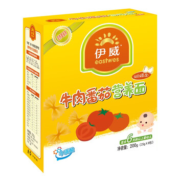 伊威牛肉番茄蝴蝶面补锌、纤维素，增强体格(25g*8包）