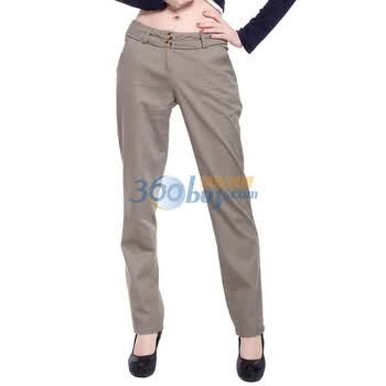 约翰逊JOHANSSON新款女士纯棉多色九分裤休闲裤J11SS3021 绿色 XL