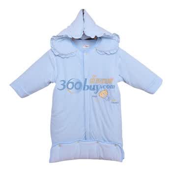 【小富兰克】婴儿睡袋用品 秋冬款厚宝宝睡袋 冬 加厚儿童防踢被 天蓝色 0到6岁