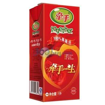 牵手 婚宴婚庆结婚 饮料果汁 100%果蔬汁1L*12盒 胡萝卜+橙+木瓜 牵手一生 （限北京地区购买）