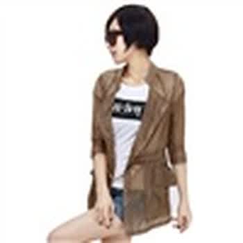 玛呐MANA2012夏装新款韩版女士袖外套休闲防晒服七分袖透明长袖防晒衣59dyxx306 卡其 XL