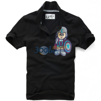 Giordano佐丹奴BSX Polo 男MINI CHE经典头像印花POLO 04011100 黑色 XL