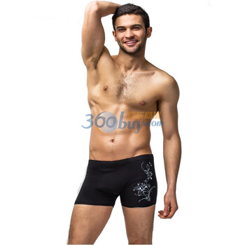 爱帝男式竹纤维平角内裤0107209601 黑色 XXXL