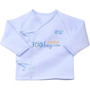 贝贝怡(bornbay) BB100 宝宝服饰 绑带保暖上衣 婴儿童装内衣 浅蓝色 66码