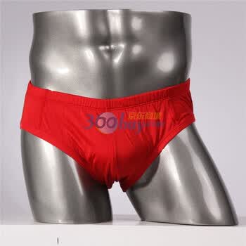金三塔NZM061 100%桑蚕丝针织三角男士内裤加大码 红色 XXXL
