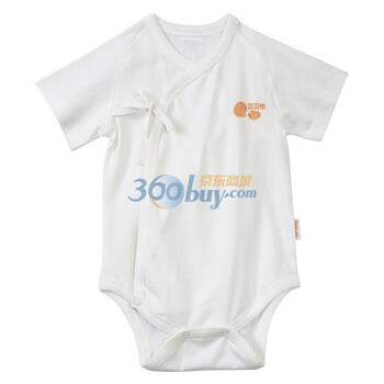 贝贝怡 宝宝/新生儿衣服绑带短袖哈衣连体衣包屁衣BB706 米白 59码