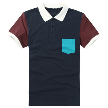 零号男 2012春夏新品 休闲拼色短袖POLO衫 BFD0026 蓝色01 XXL
