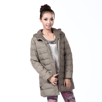 2011新款 康博羽绒服 女休闲针织连帽中面包 KB1158 米色 185/104A(XXXL)