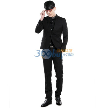 CITING褆綎 2012男士韩版修身时尚春装新款西装 CJ011017 黑色 185/100A(XXL)