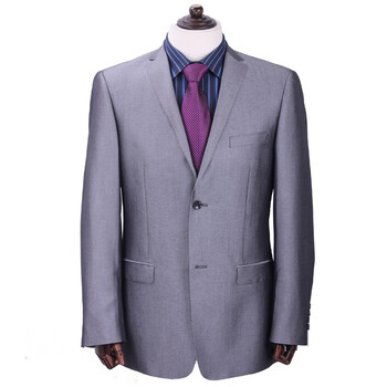 彼尔戈斯BERGES商务男装两粒单排扣窄驳领西服套装\11266 银灰色 190/54C