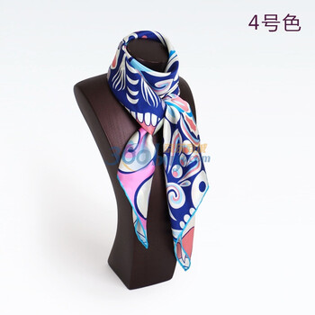 宝石蝶品牌真丝大方巾精品真丝丝巾商务礼品长辈送礼国粹 蓝色