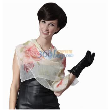 南歌子Nangeangel情深牡丹亭丝巾女丝巾秋冬100%真丝长款真丝丝巾超薄 黄色