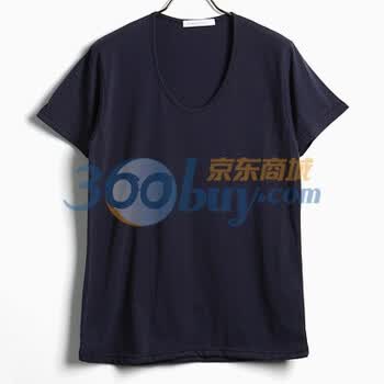 时尚起义 春装韩国进口简单基本舒适短袖T恤 男571115 海军蓝 one