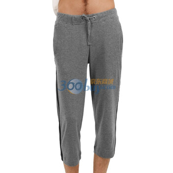 诠渡良品trenduality 夏装新款腰部抽绳纯棉男式七分裤81698 麻灰色 XXL