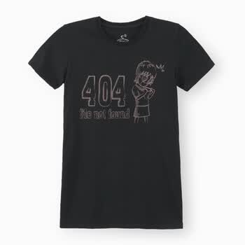 初刻CRUCCO T恤 404错误 女孩 女装 00009292 黑色 M