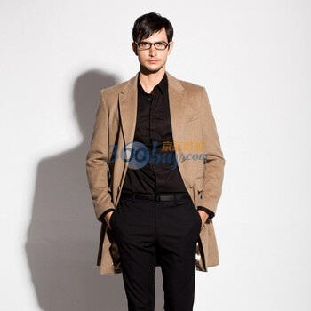 格瑞吉奥congrazio\2011男款欧版修身外套 美利奴羊毛呢料大衣811957003 驼色 XL