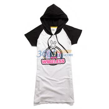 Giordano佐丹奴BSX T恤 女MINI CHE长版连帽T恤 04391064 黑色 M