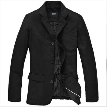 ShopZoom优雅绅士大师级设计初春保暖商务休闲西装[Q3013] 黑色 XL