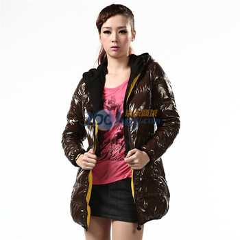 2011新款 冰洁羽绒服 女式双帽中长款 BG11150 巧克力 185/104A(XXXL)