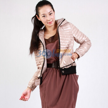 宅辛/ZX 2011冬装OL通勤糖果色短款羽绒服 M1104001 米色 L