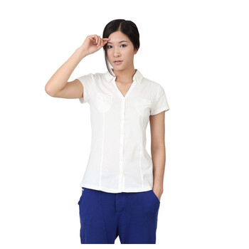 夏装新款 Gecom 杰衣谷 V字型翻领时尚休闲修身短袖针织开衫 衬衫01030100 本白色 XL