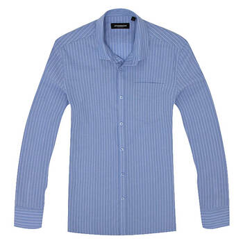 约翰逊JOHANSSON 2012新款男士全棉商务休闲长袖衬衫J12SS1011 蓝色 XL