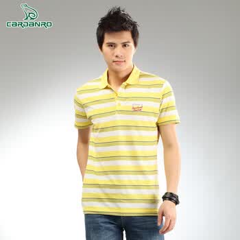 Cardanro卡丹路 男装四色提花间翻领TEE.01111210156 冰蓝 XL