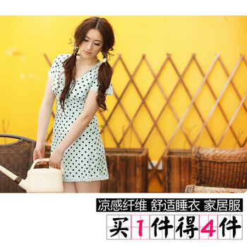 2012夏季新品 兰溪（Lacee）凉感睡裙式睡衣家居服 绿色 L