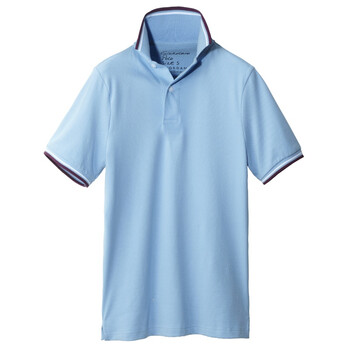 Giordano佐丹奴 Polo 男撞色边小立领修身POLO 01012001 天蓝色 XL