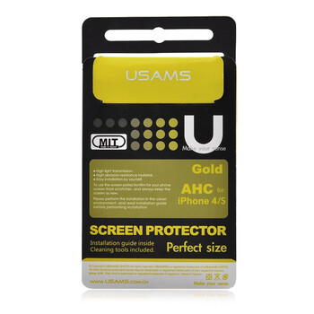 优胜仕（USAMS）苹果iPhone4s 保护膜 黄金膜（前膜）+黑色碳纤维背膜 适用于苹果iPhone4/4s