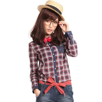 茵佳妮 Incolour 衬衫 2012 春夏 女装 新品 衬衫 5122-1110132 红色 L