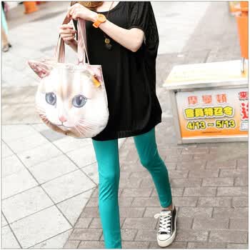 东京着衣 缤纷女裤糖果色九分打底裤2013547 彩蓝 均码