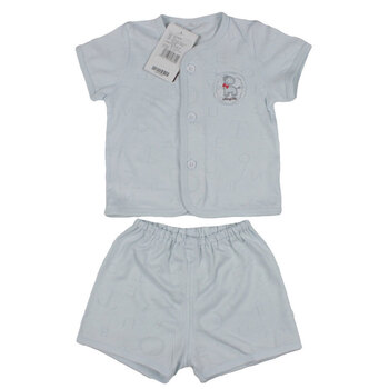 童泰 儿童 对开半袖套装 5161 天蓝色 59码