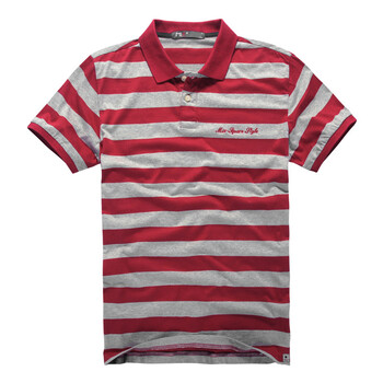 MIX2 夏季新品英伦风条纹多色翻领polo衫短袖L22T9C1 红色 XXL