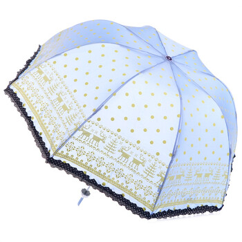 天堂 流行密码高密碰击布三折超轻晴雨伞304E紫兰色