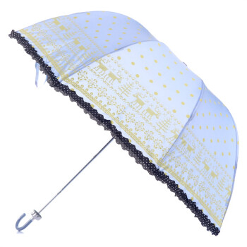 天堂 流行密码高密碰击布三折超轻晴雨伞304E紫兰色