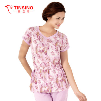TINSINO(纤丝鸟 ) 字母花女士半袖衫 TF21103
