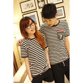 莎 女童装夏装藏青色百搭短袖T恤2012041 藏青