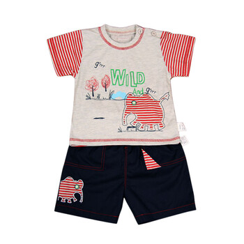 花儿开 婴儿服装纯棉夏装大象宝宝<em>男童短袖短</em>