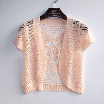 新款女装潮<em>女士百搭</em>针织<em>开衫</em>短款小披肩